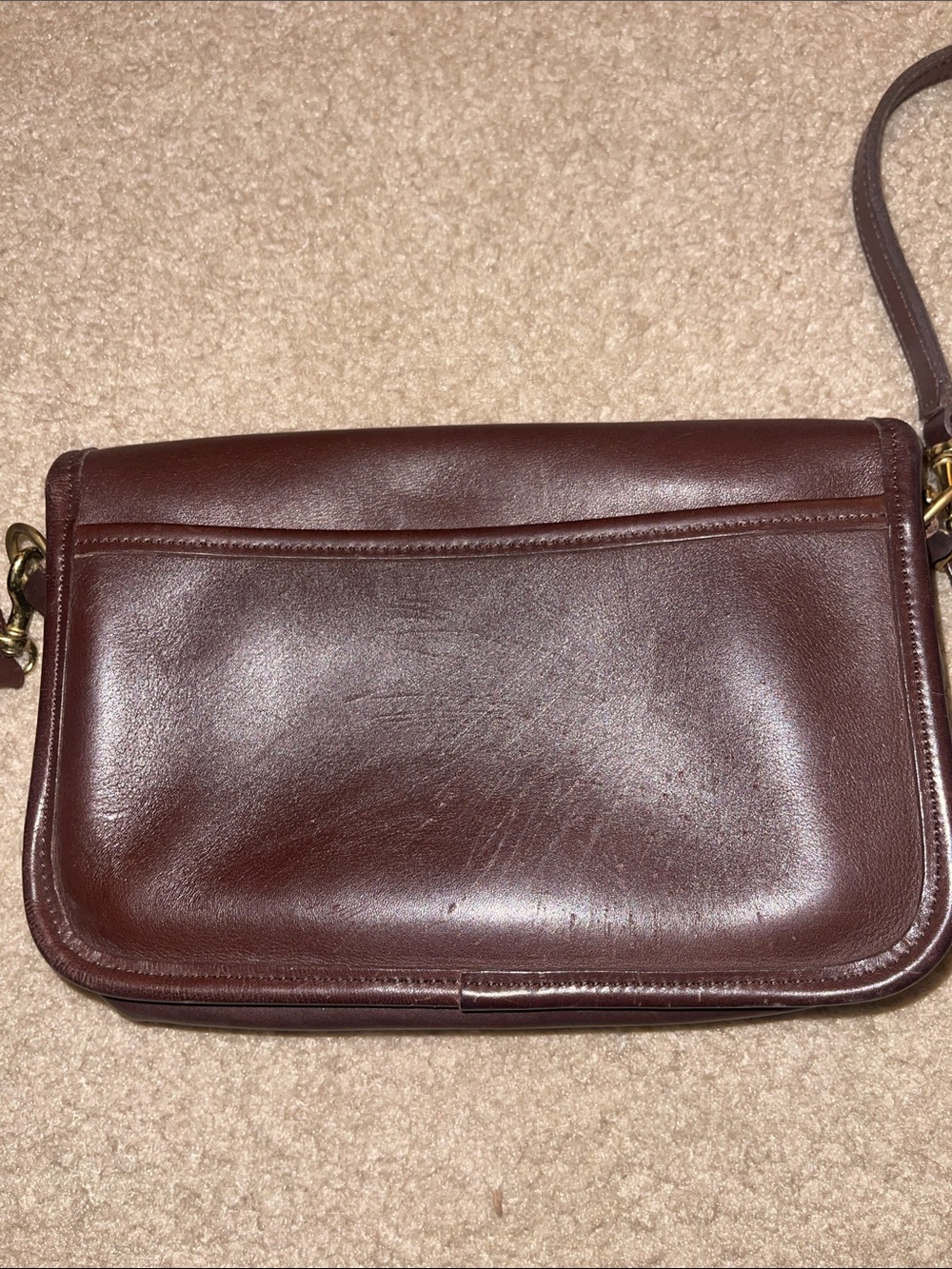 Coach Dark Brown Leather Bag with Gold Hardware - Picture 7 of 8